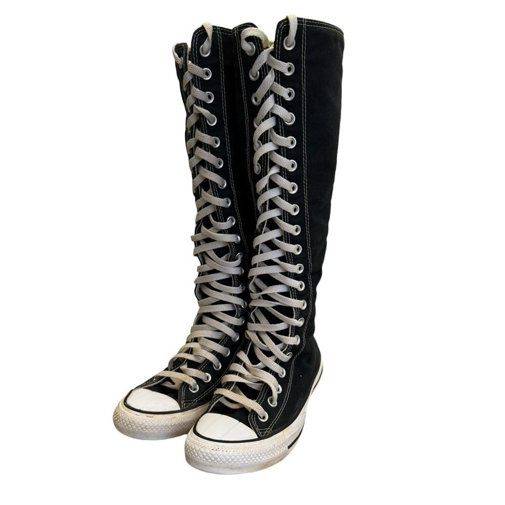 Converse Chuck Taylor All Star XXHi Sneakers Womens 7 Black Zip Up Knee High Y2K